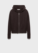 Cotton Knitted Cardigan With Hood