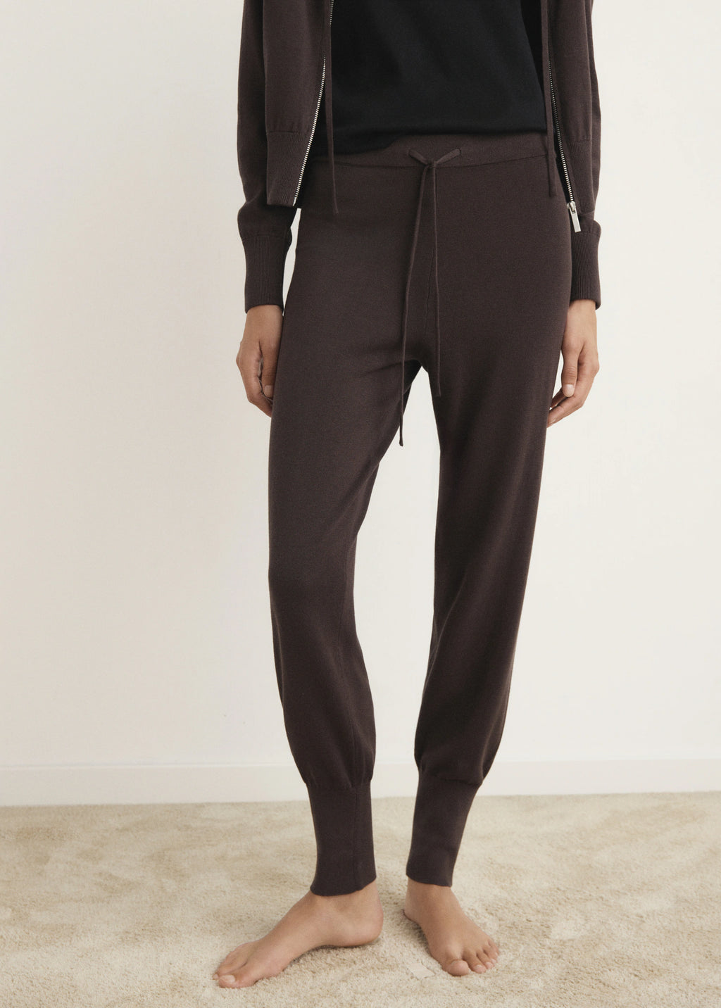 Cotton Knitted Turn Up Trousers