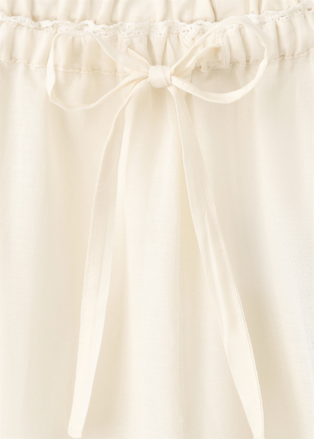 Cotton Lace Pyjama Trousers With Drawstring