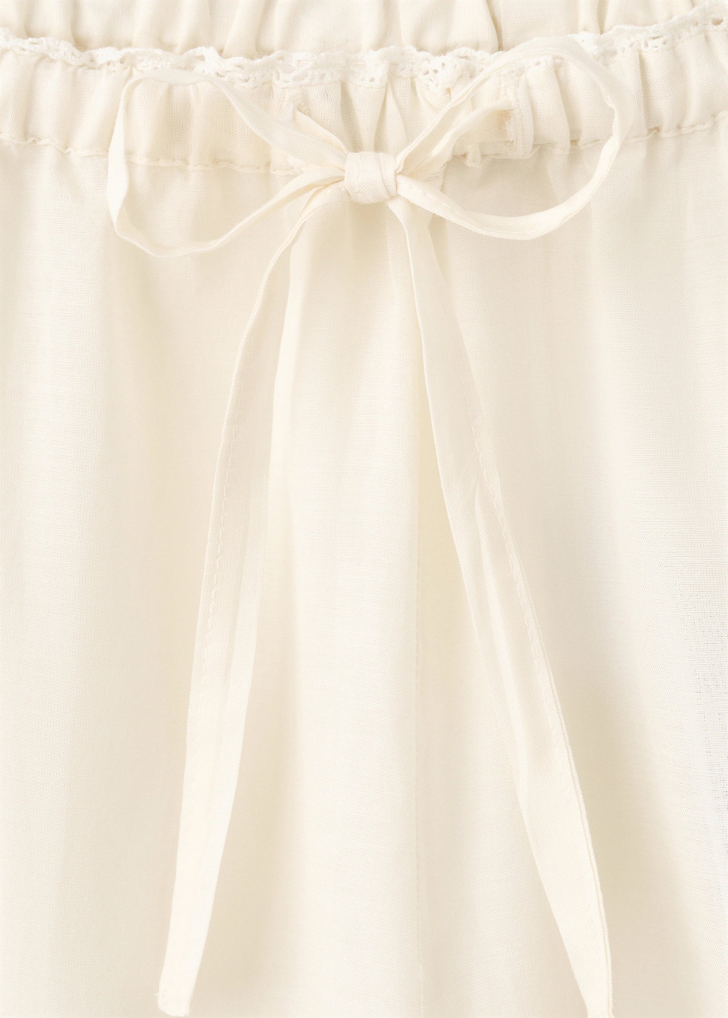 Cotton Lace Pyjama Trousers With Drawstring