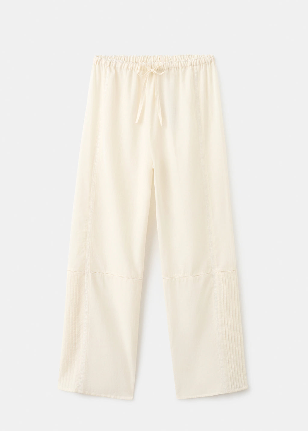 Cotton Lace Pyjama Trousers With Drawstring
