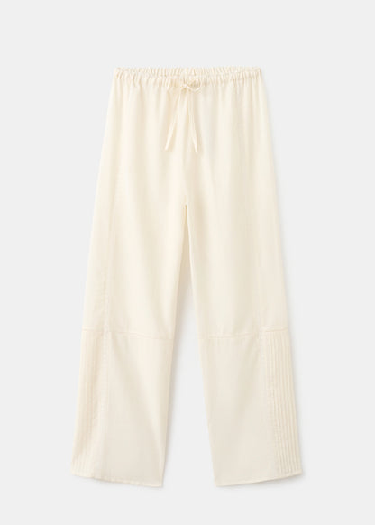 Cotton Lace Pyjama Trousers With Drawstring