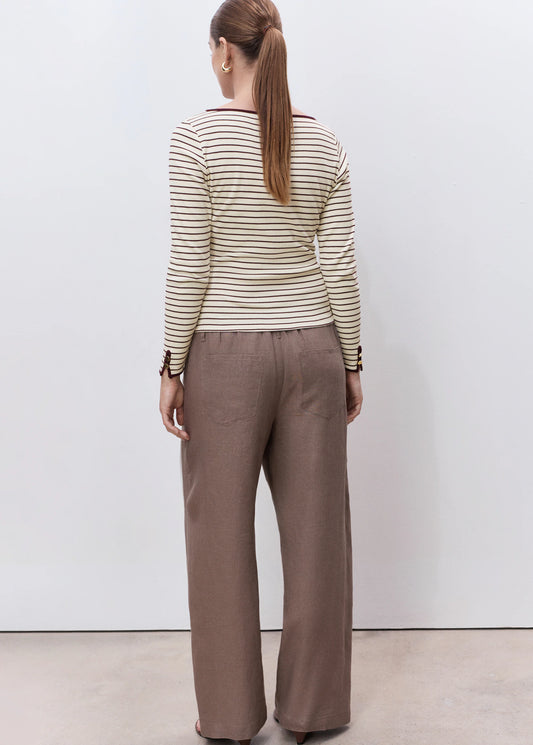 Cotton Maternity T Shirt With Buttoned Cuffs