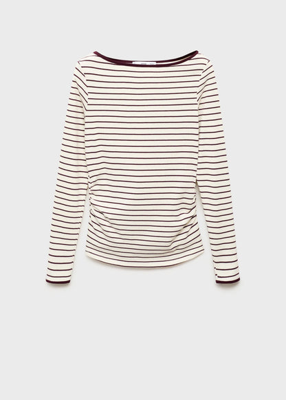 Cotton Maternity T Shirt With Buttoned Cuffs