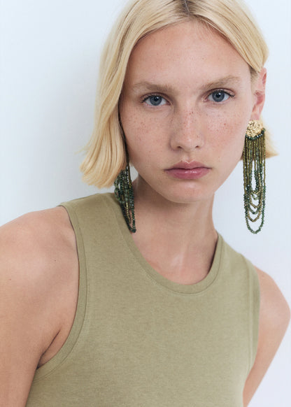 Cotton Midi Dress With Knot Detail