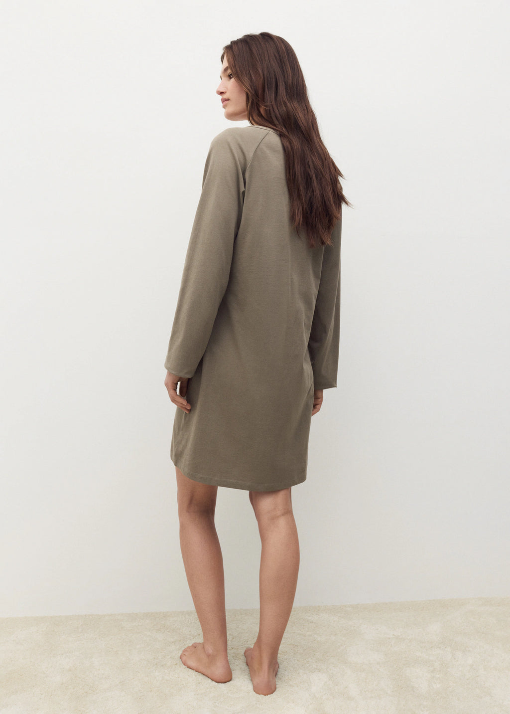 Cotton Nightdress With Button Detail