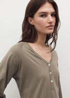 Cotton Nightdress With Button Detail