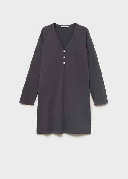 Cotton Nightdress With Button Detail
