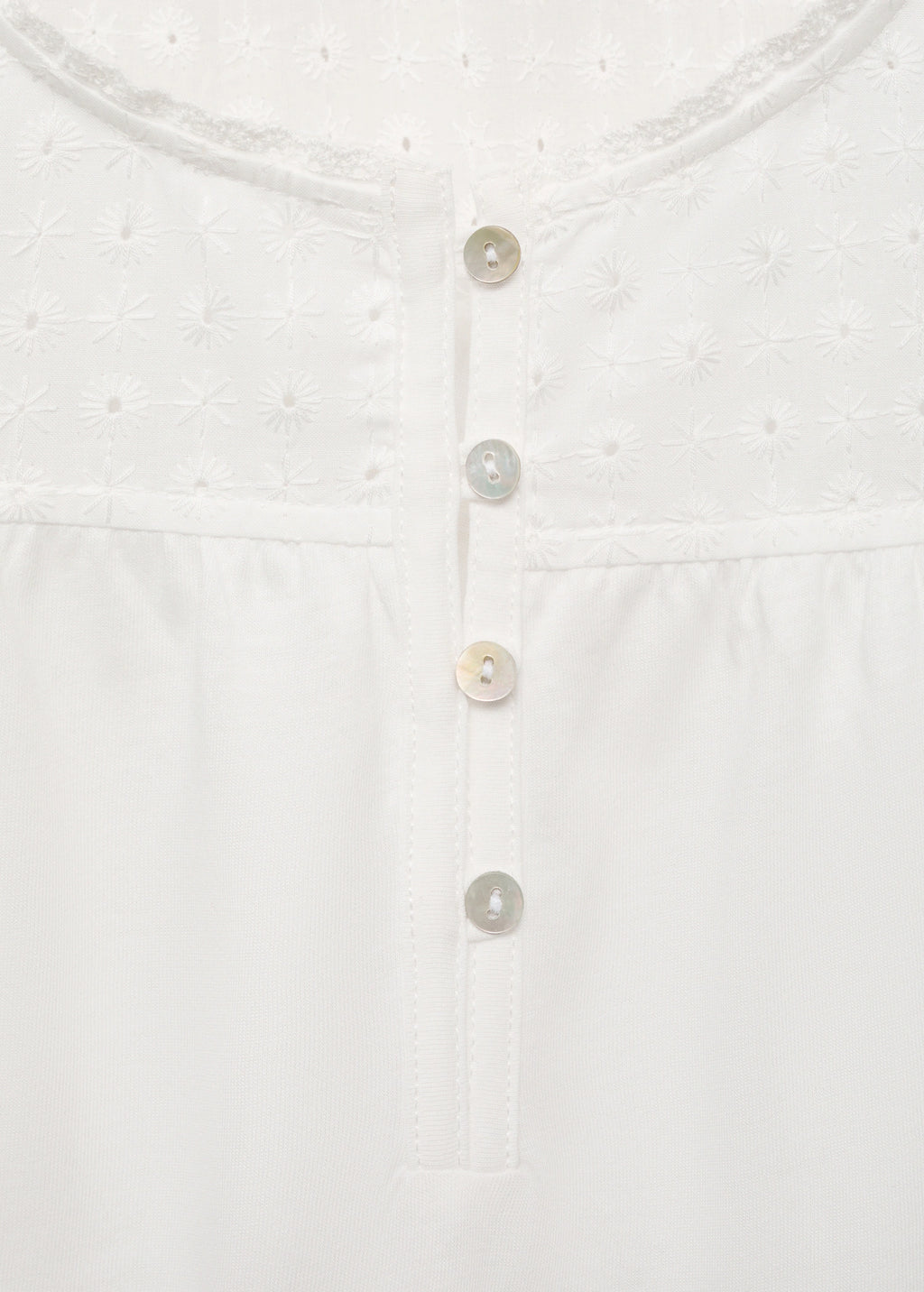Cotton Nightdress With Embroidered Detail