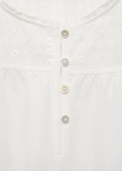 Cotton Nightdress With Embroidered Detail