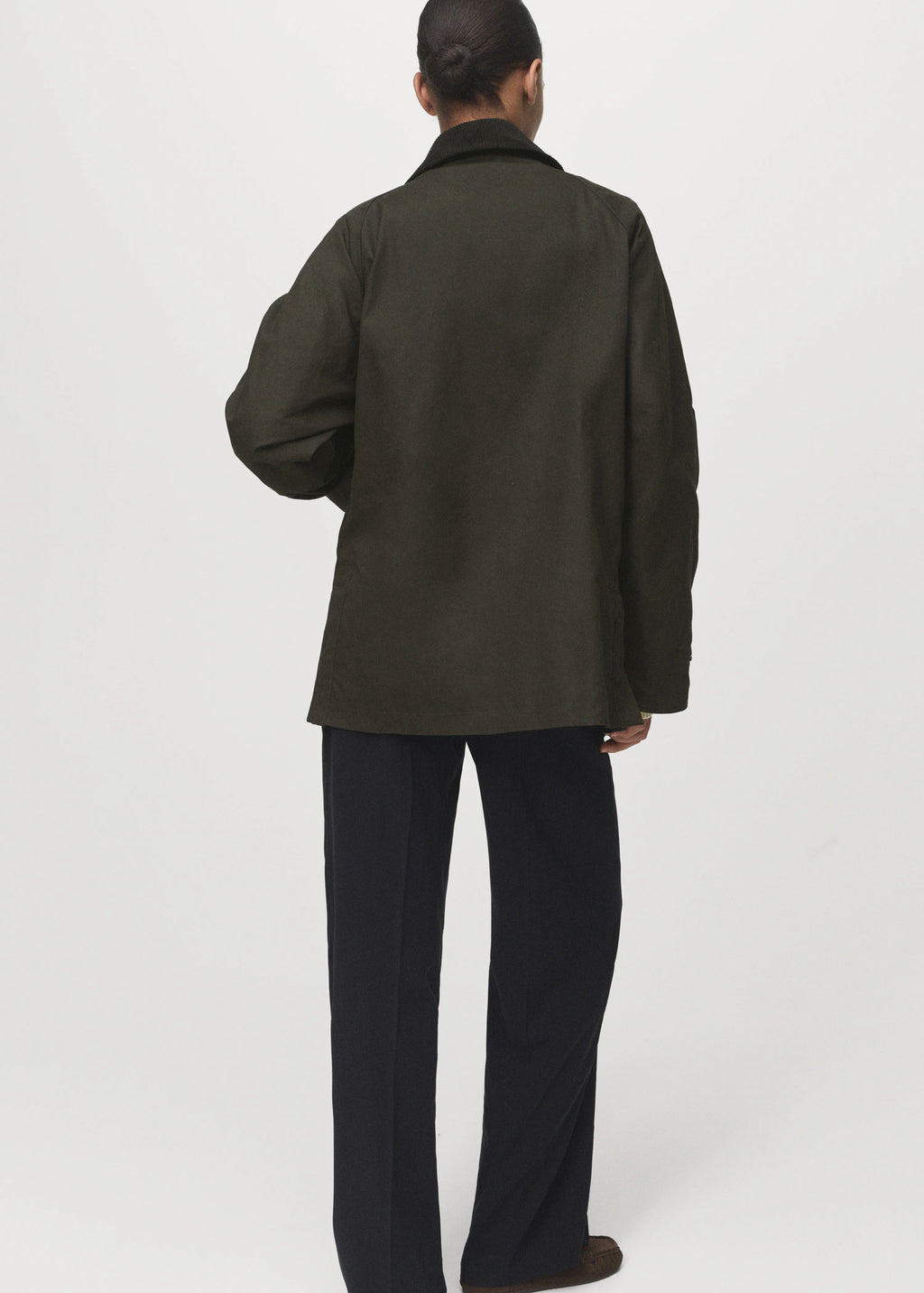 Cotton Parka With Corduroy Collar