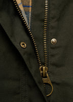 Cotton Parka With Corduroy Collar