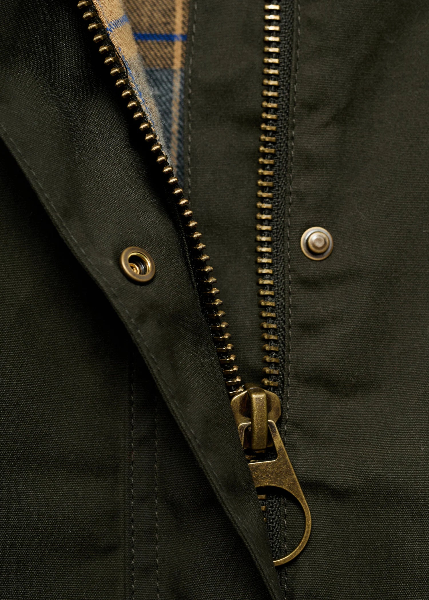Cotton Parka With Corduroy Collar