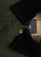 Cotton Parka With Corduroy Collar