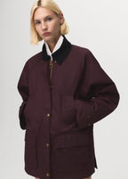 Cotton Parka With Corduroy Collar