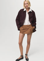 Cotton Parka With Corduroy Collar