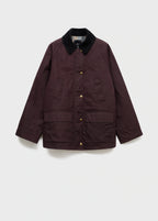 Cotton Parka With Corduroy Collar