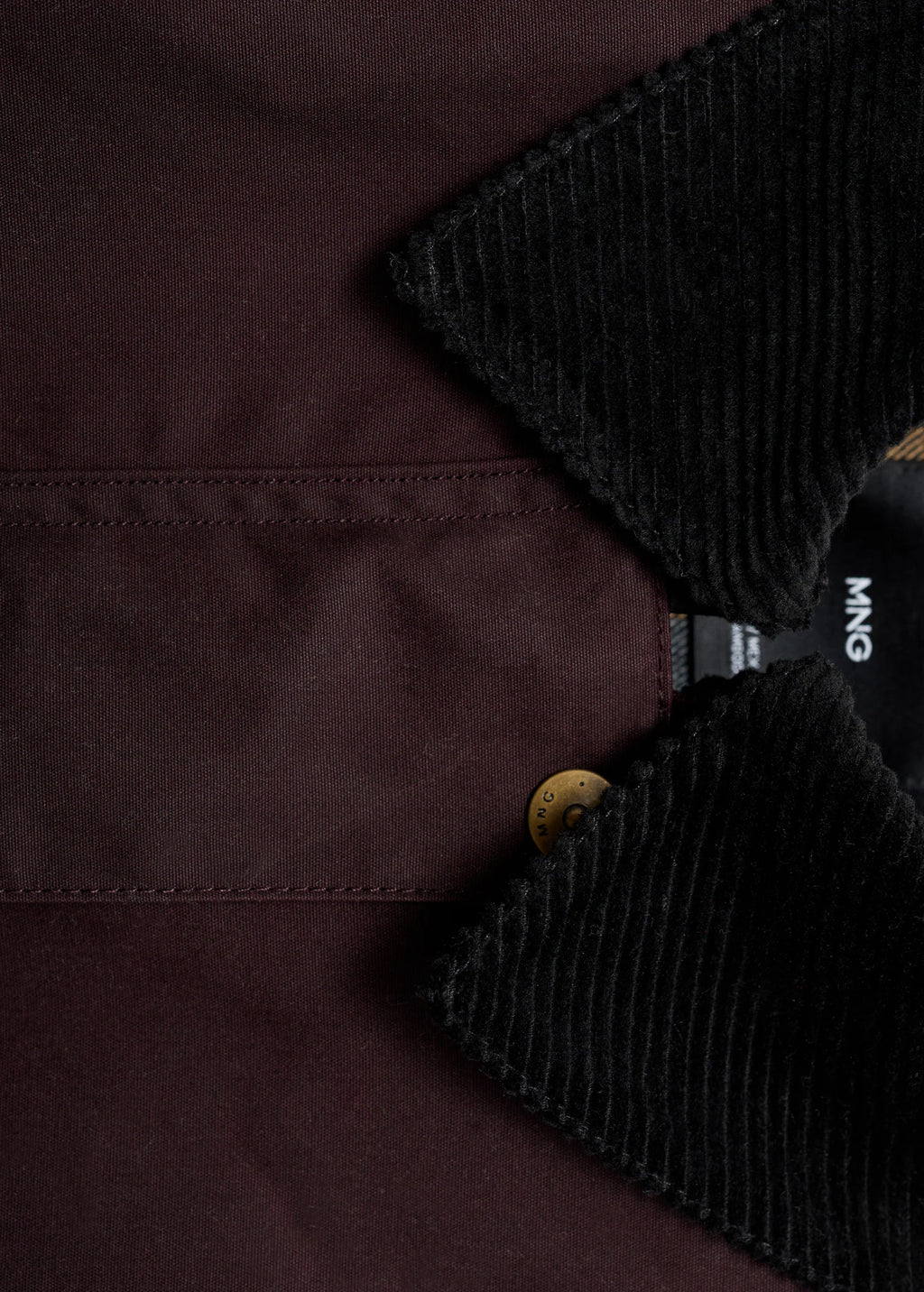 Cotton Parka With Corduroy Collar