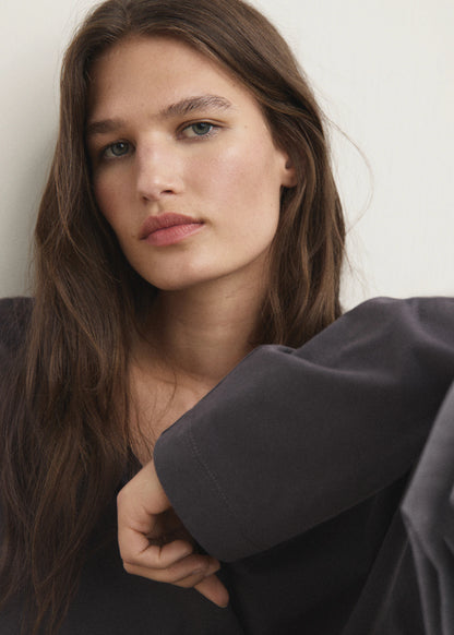 Cotton Pyjama T Shirt With Sleeve Detail