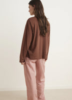 Cotton Pyjama T Shirt With Sleeve Detail