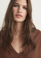 Cotton Pyjama T Shirt With Sleeve Detail