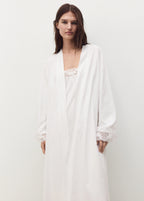 Cotton Robe With Lace