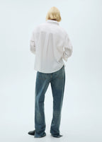 Cotton Shirt With Decorative Button