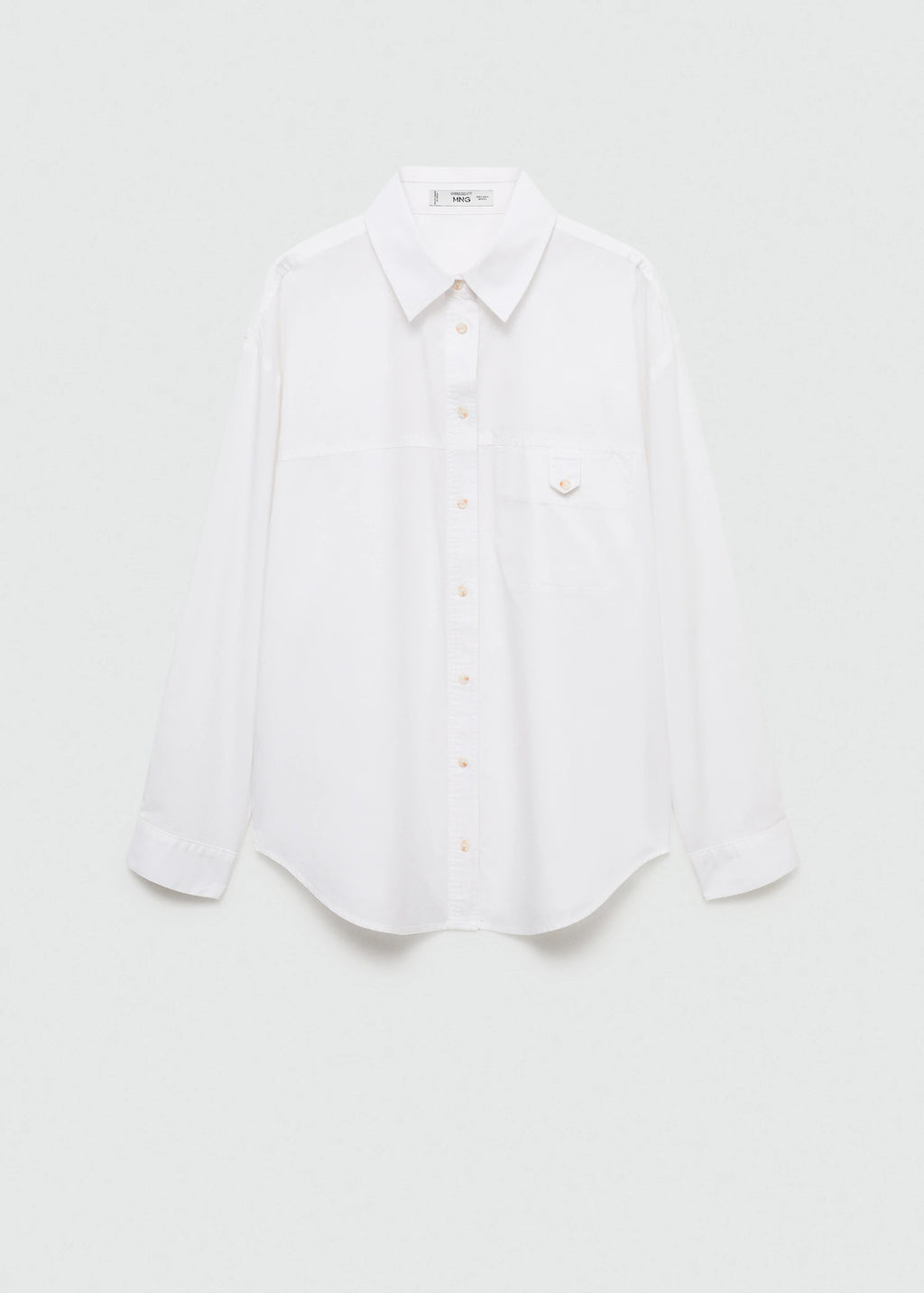 Cotton Shirt With Decorative Button