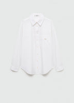 Cotton Shirt With Decorative Button