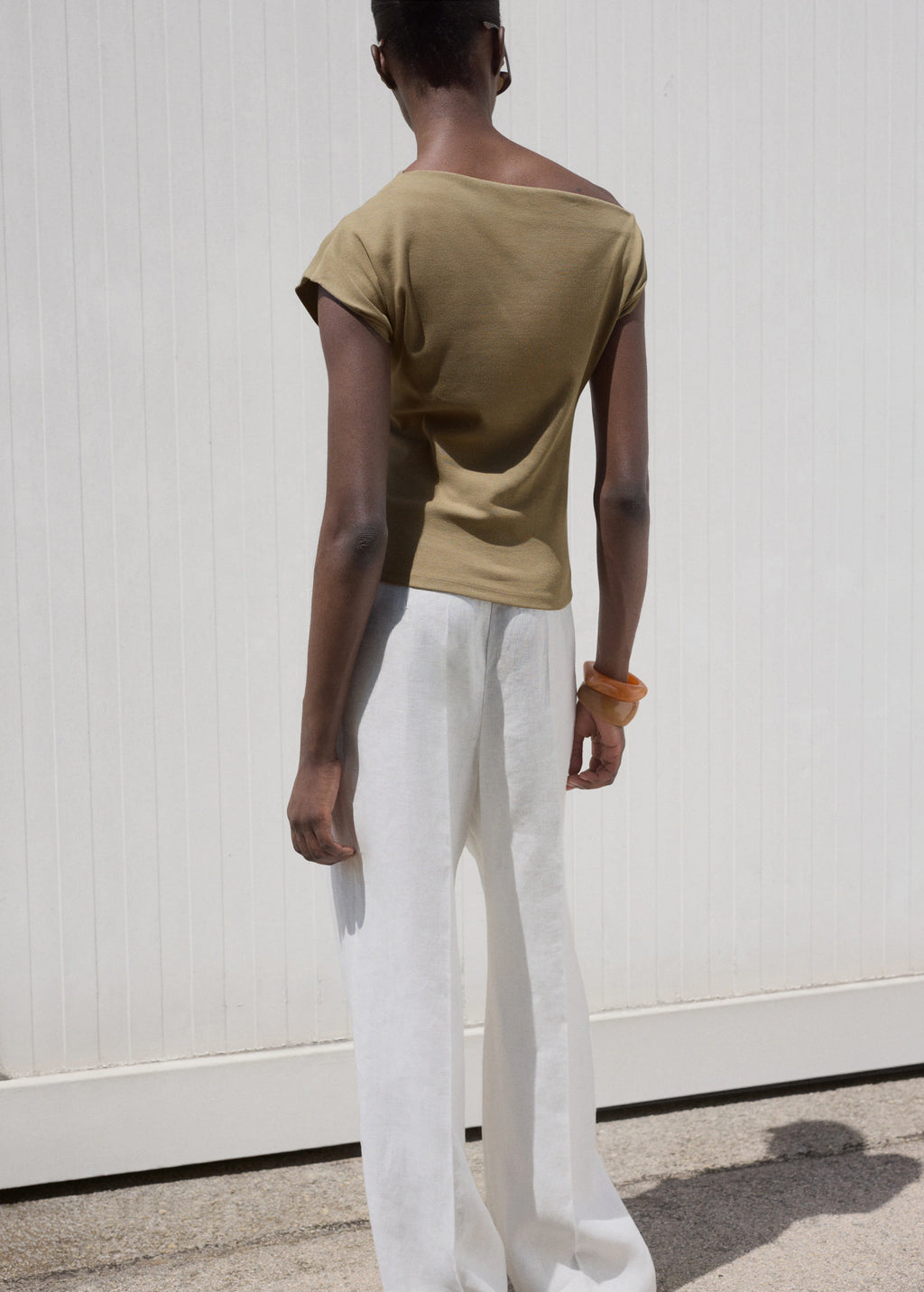 Cotton Top With Asymmetrical Neckline