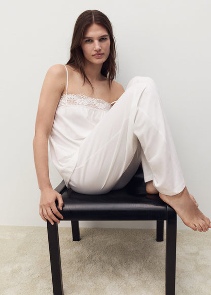 Cotton Top With Lace Straps