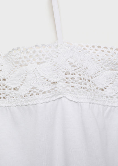 Cotton Top With Lace Straps
