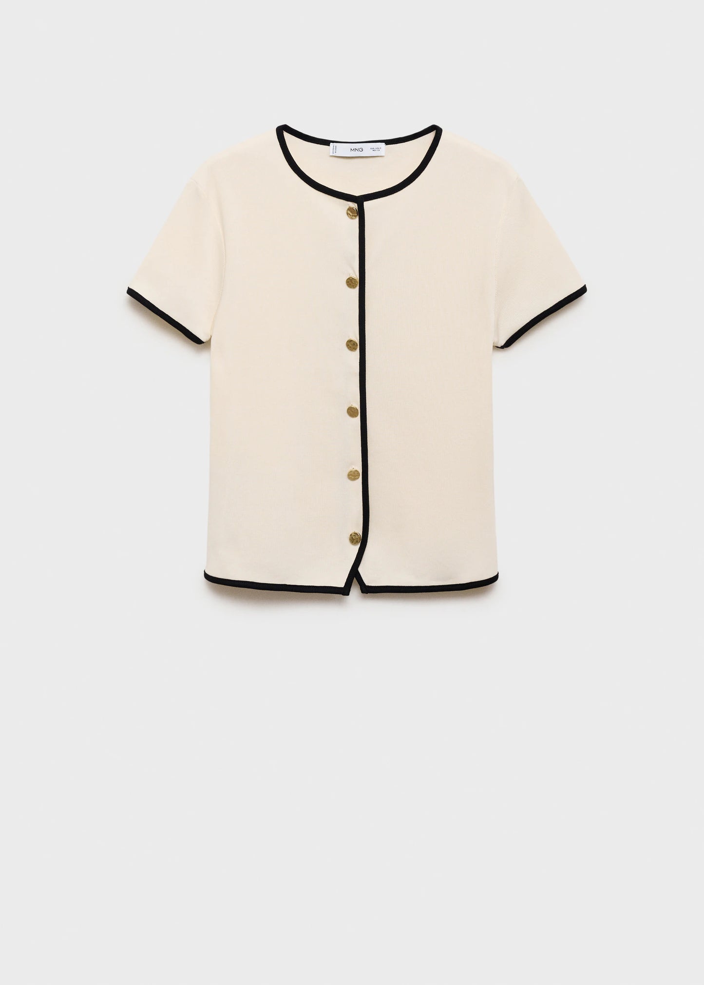 Cotton T Shirt With Contrasting Trim
