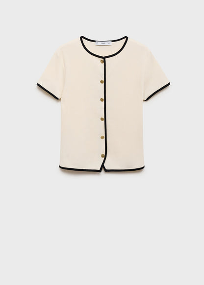 Cotton T Shirt With Contrasting Trim