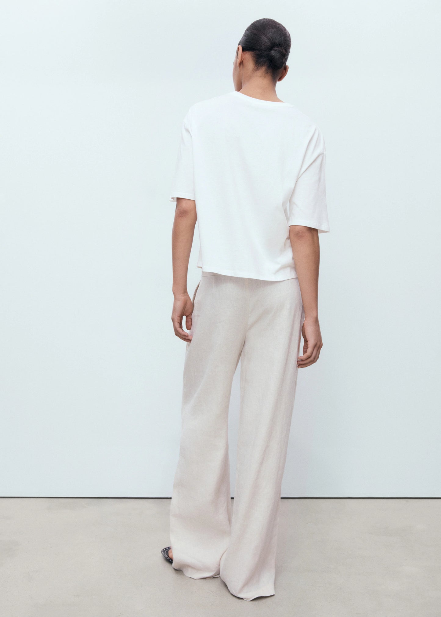 Cotton T Shirt With Flower Detail