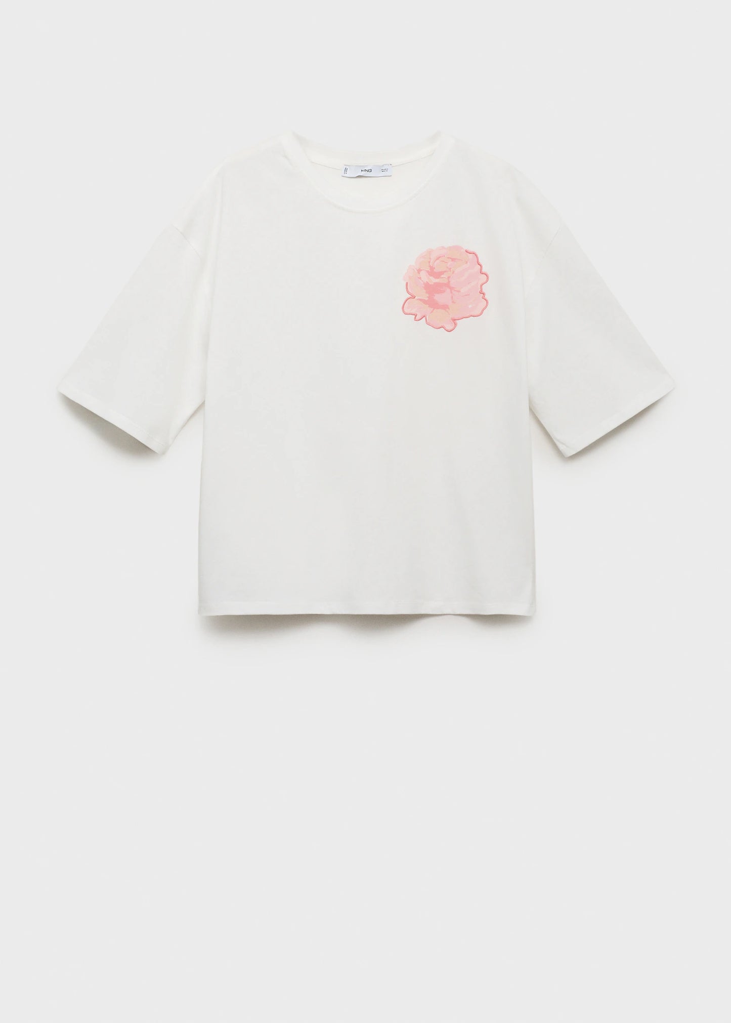 Cotton T Shirt With Flower Detail