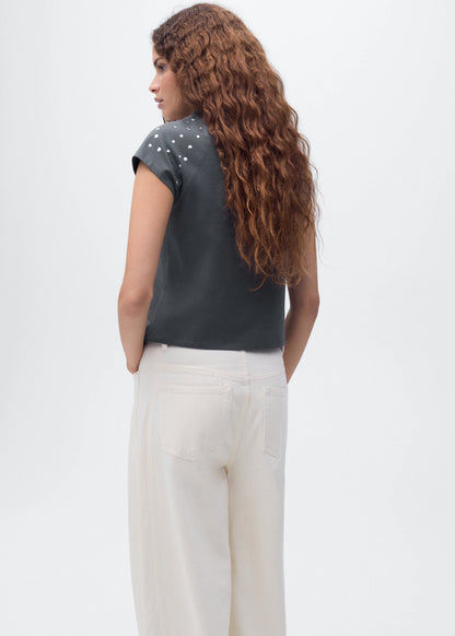 Cotton T Shirt With Studs
