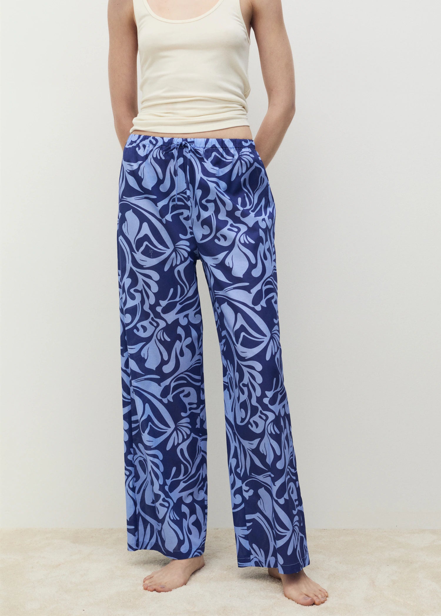 Cotton Two Tone Printed Trousers