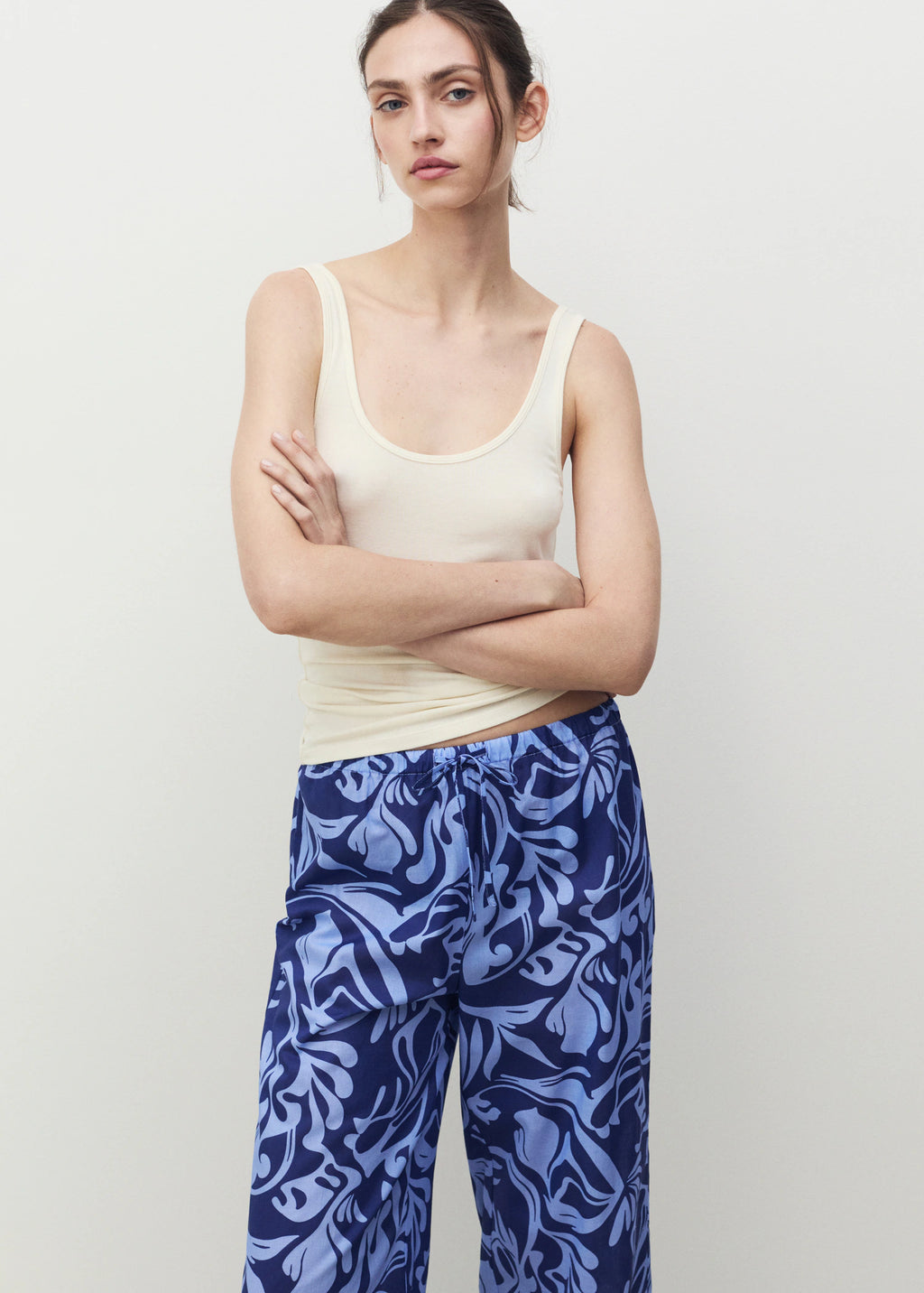 Cotton Two Tone Printed Trousers