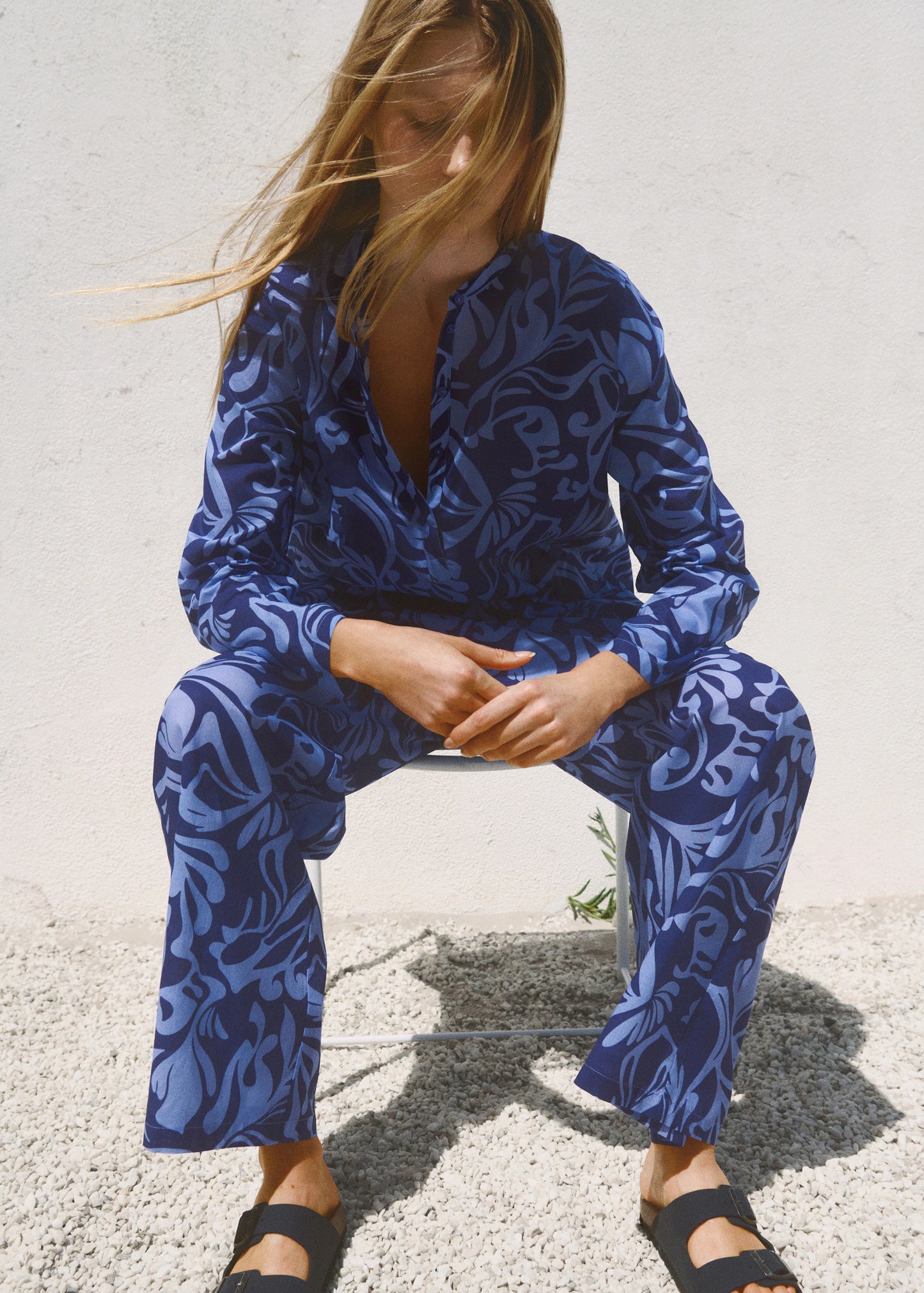 Cotton Two Tone Printed Trousers