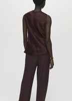 Crinkled Effect Satin Blouse