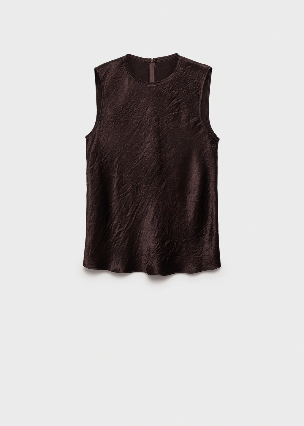 Crinkled Effect Satin Blouse