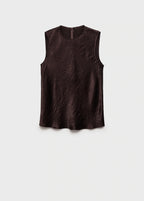 Crinkled Effect Satin Blouse