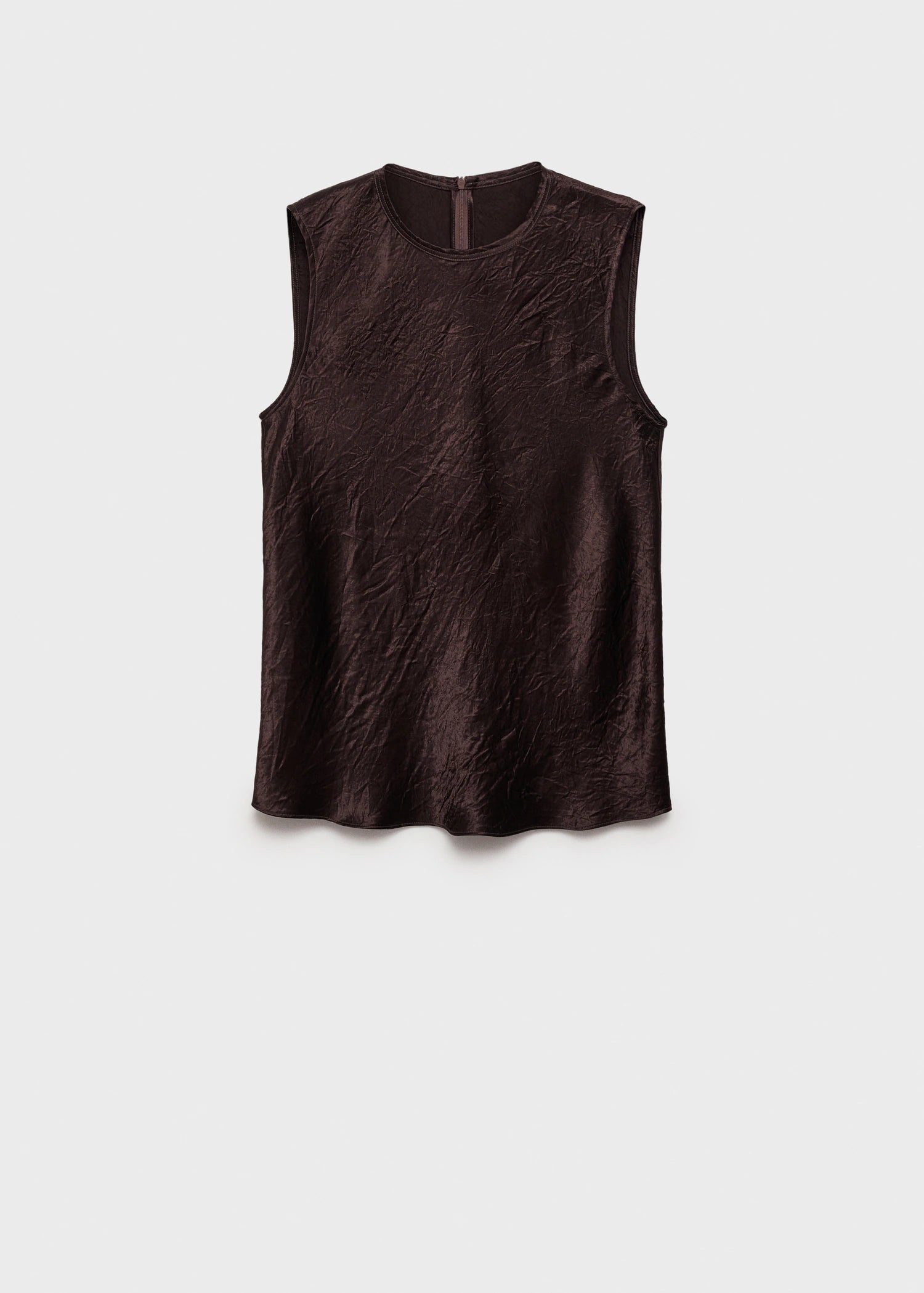 Crinkled Effect Satin Blouse