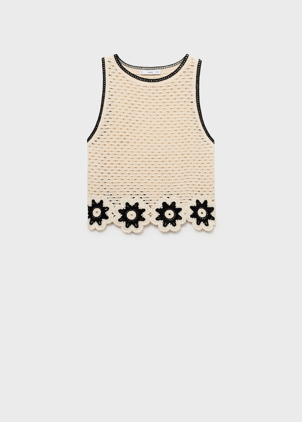 Crochet Top With Floral Finishes