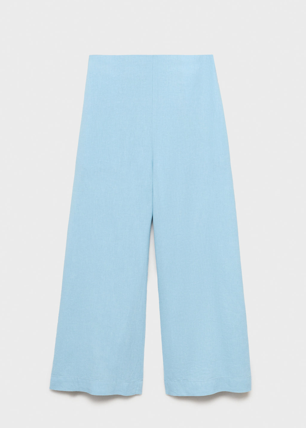 Cropped Linen Blend Trousers