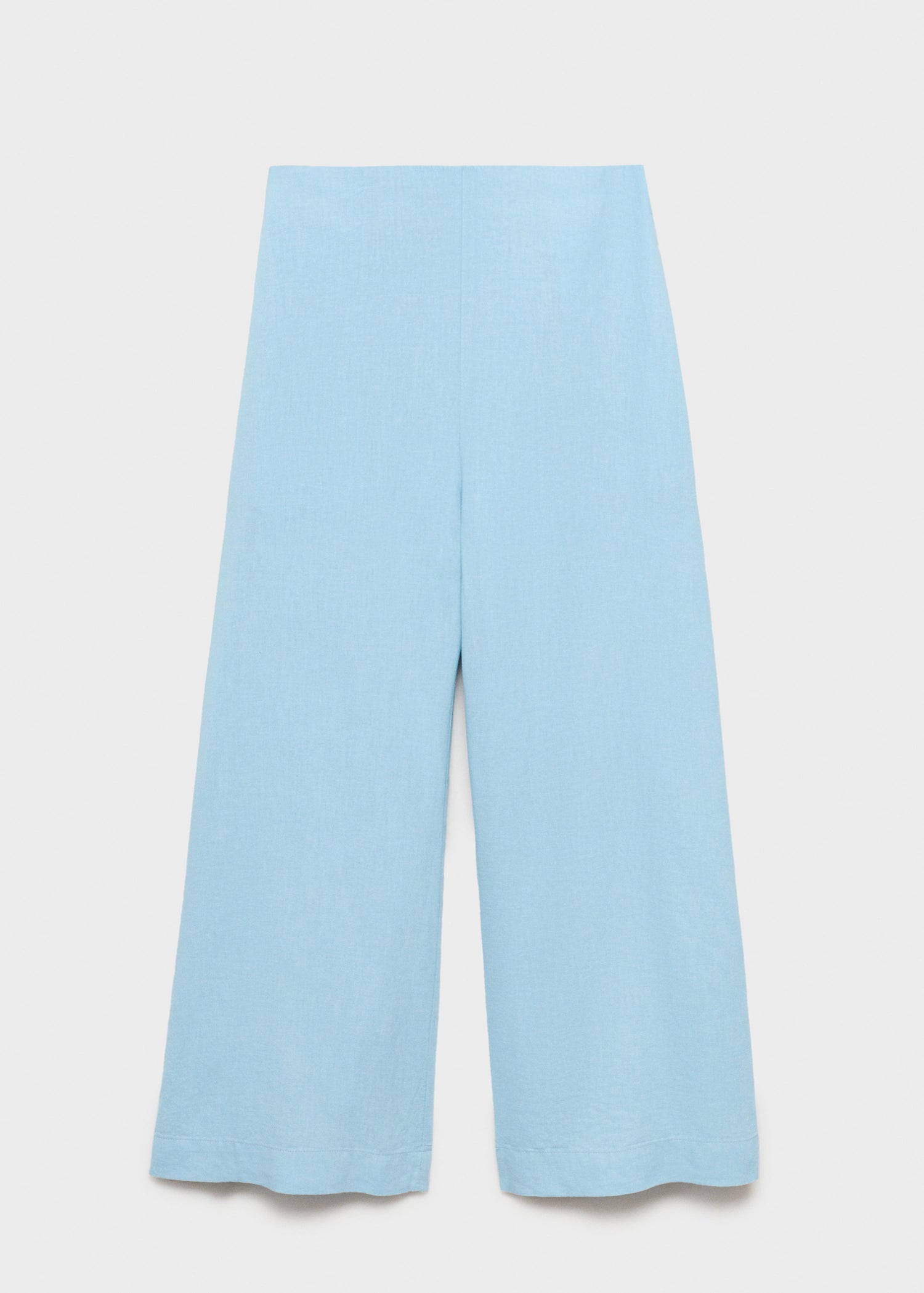 Cropped Linen Blend Trousers