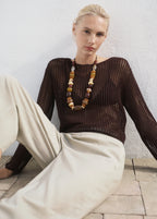 Cropped Linen Blend Trousers