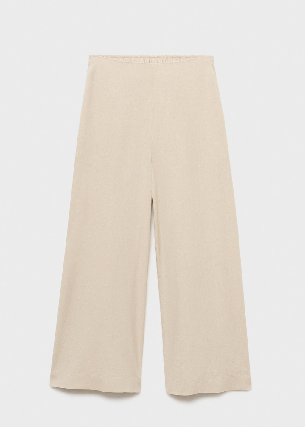 Cropped Linen Blend Trousers