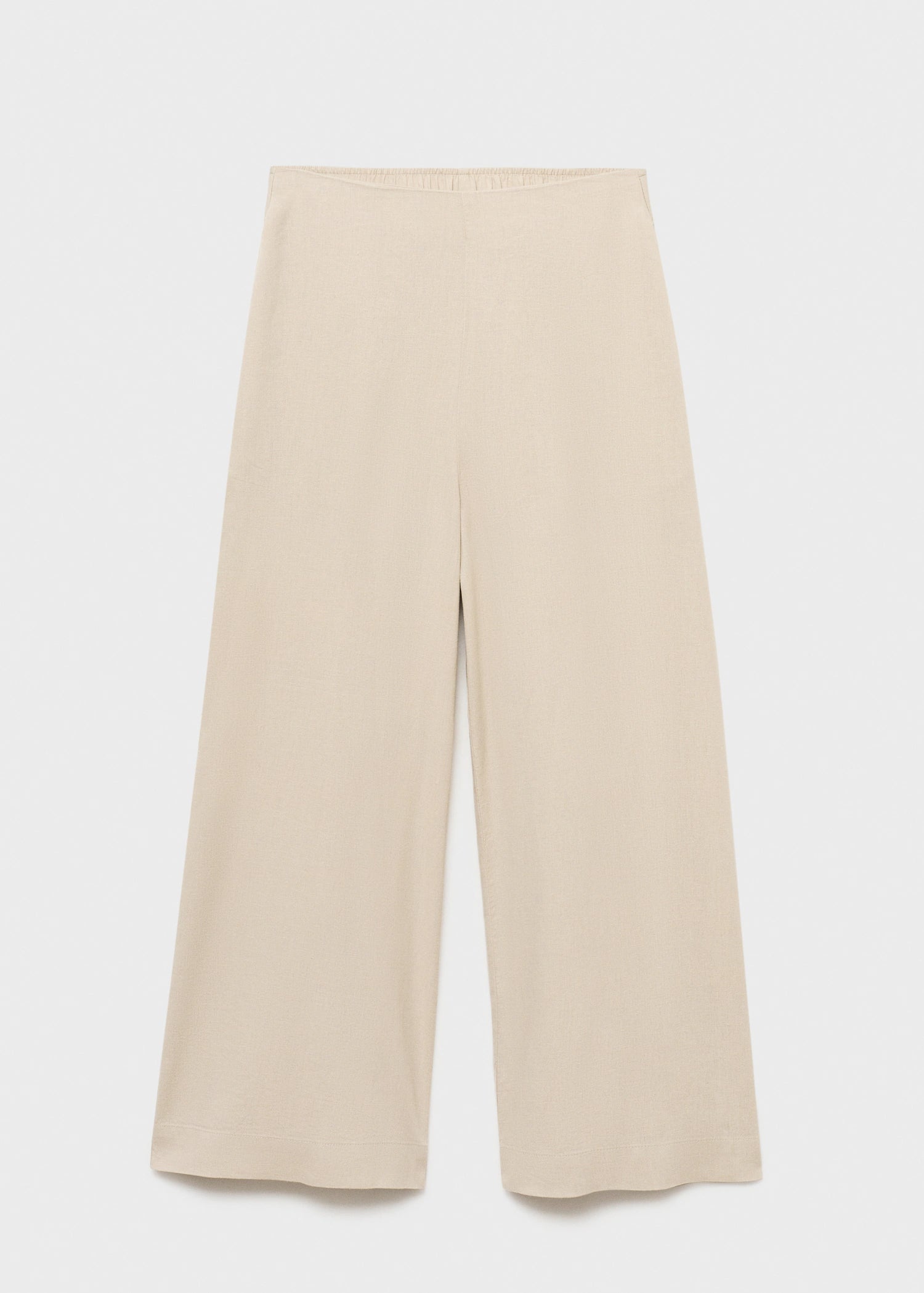 Cropped Linen Blend Trousers
